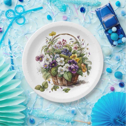 Spring Pansy's Papieren Bordje (Feest)