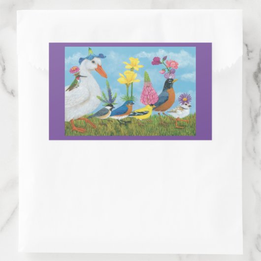 Spring Parade rechthoekige stickers (Tas)