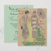 Spring Parijse Flapper Mode Douche Kaart (Voorkant / Achterkant)