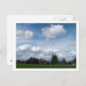 Spring Park, blauwe lucht en witte wolken Briefkaart (Voorkant / Achterkant)