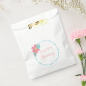 Spring Party Floral Wreath Birthday Flowers Bedankzakje (Gezegeld)