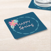 Spring Party Floral Wreath Birthday Flowers Kartonnen Onderzetters (Schuin)