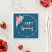 Spring Party Floral Wreath Birthday Flowers Servet (Insitu)