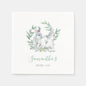Spring Party Theme Bunny Waterverf Napkins Servet (Voorkant)
