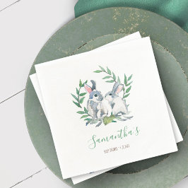 Spring Party Theme Bunny Waterverf Napkins Servet