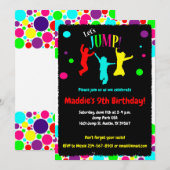 Spring Party/Trampoline Birthday Party Kaart (Voorkant / Achterkant)