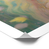 Spring Pastel Art Deco Vrouw Blond Haar Roos Kroon Poster (Hoek)