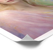 Spring Pastel Art Deco Vrouw Blond Haar Rozen Poster (Hoek)