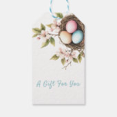 Spring Pastel Bird's Nest Gift Tag Cadeaulabel (Achterkant)