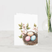 Spring Pastel Bird's Nest Note Card Notitiekaartje (Achterkant)