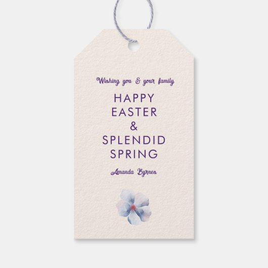 Spring Pastel Bloemen  Gift Labels Cadeaulabel (Achterkant)