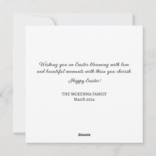 Spring Pastel Bloemen Lop Eared Bunny Feestdagenkaart (Achterkant)