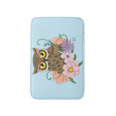 Spring Pastel Bloemen Uil Badmat (Voorkant Verticaal)