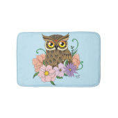 Spring Pastel Bloemen Uil Badmat (Voorkant)