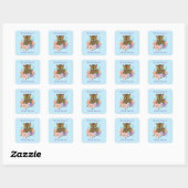 Spring Pastel Bloemen Uil Bookplate Vierkante Sticker (Vel)