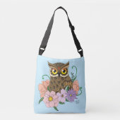 Spring Pastel Bloemen Uil Crossbody Tas (Voorkant)