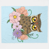 Spring Pastel Bloemen Uil Fleece Deken (Voorkant (Horizontaal))
