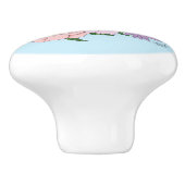 Spring Pastel Bloemen Uil Keramische Knop (Zijkant)