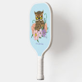 Spring Pastel Bloemen Uil Pickleball Paddle (Links)