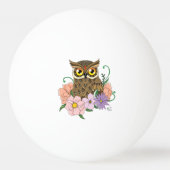 Spring Pastel Bloemen Uil Pingpongbal (Voorkant)