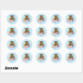 Spring Pastel Bloemen Uil Ronde Sticker (Vel)