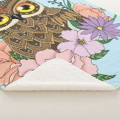 Spring Pastel Bloemen Uil Sherpa Deken (3/4)
