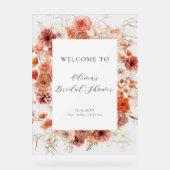 Spring Pastel Bloemen Vrijgezellenfeest Welkom Acryl Bord (Voorkant)