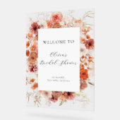 Spring Pastel Bloemen Vrijgezellenfeest Welkom Acryl Bord (Hoek)