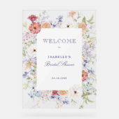 Spring Pastel Bloemen Vrijgezellenfeest Welkom Acryl Bord (Voorkant)