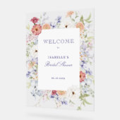 Spring Pastel Bloemen Vrijgezellenfeest Welkom Acryl Bord (Hoek)