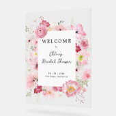 Spring Pastel Bloemen Vrijgezellenfeest Welkom Acryl Bord (Hoek)