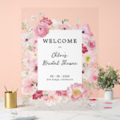 Spring Pastel Bloemen Vrijgezellenfeest Welkom Acryl Bord (Huwelijk)