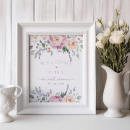 Spring Pastel Bloemen Vrijgezellenfeest Welkom Poster