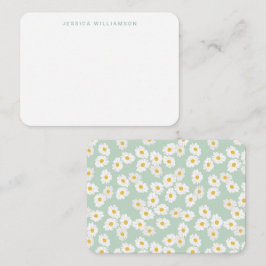 Spring Pastel Blue Daisies Custom Name Notitiekaartje