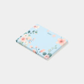 Spring Pastel Blue Floral Post-it Notes (Schuin)