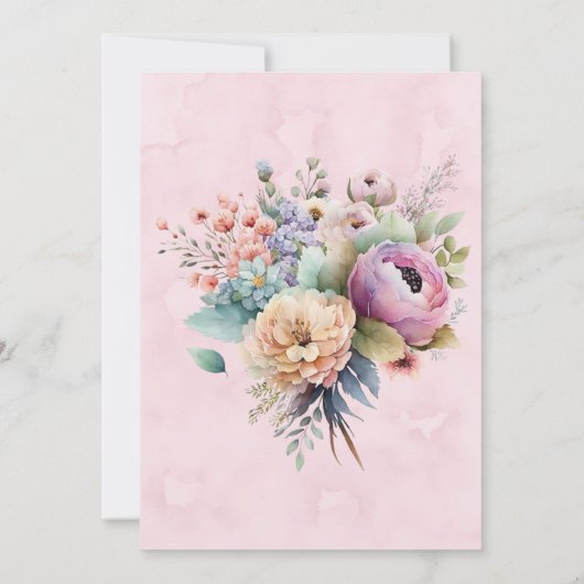 Spring Pastel Floral Bouquet Love in Bloom Kaart (Achterkant)