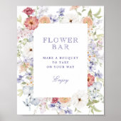 Spring Pastel Floral Vrijgezellenfeest Flower Bar Poster (Voorkant)