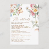 Spring pastel floral wildflower wedding details informatiekaartje (Voorkant)
