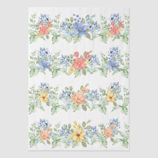 Spring Pastel Florals Decoupage Paper Tissuepapier (Voorkant)