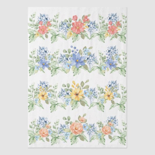 Spring Pastel Florals Decoupage Paper Tissuepapier (Voorkant)