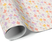 Spring Pastel Flowers Pink Purple Yellow Cream Cadeaupapier (Rol Hoek)