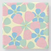 Spring Pastel Flowers Stenen Onderzetter (Voorkant)