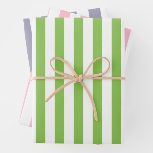 Spring Pastel Gestreepte Patroon Set Inpakpapier Vel (In situ)