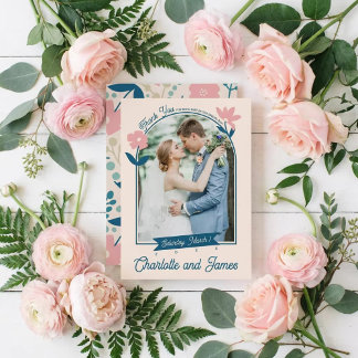 Spring Pastel Petals Flat Thank You Card Bedankkaart