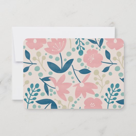 Spring Pastel Petals Response Card RSVP Kaartje (Achterkant)