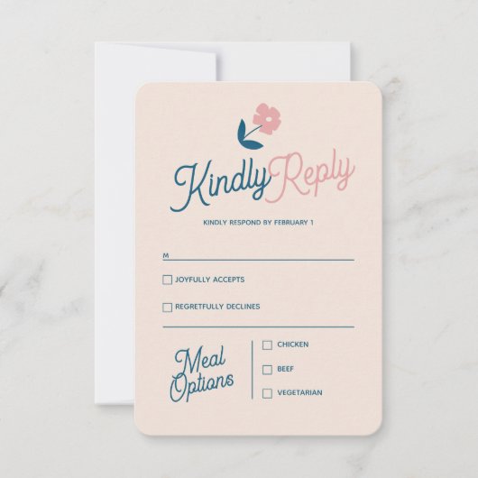 Spring Pastel Petals RSVP Card Save The Date (Voorkant)