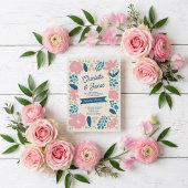 Spring Pastel Petals Wedding Invitation Kaart