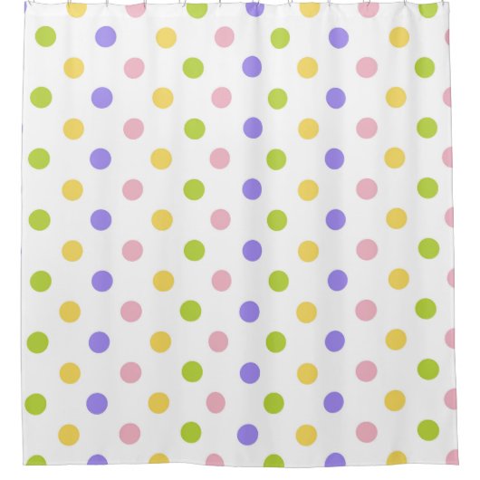 Spring Pastel Polka Dot Pattern Douchegordijn (Voorkant)