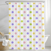 Spring Pastel Polka Dot Pattern Douchegordijn