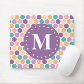 Spring Pastel Polka Dots Pattern met Monogram Muismat (Met muis)